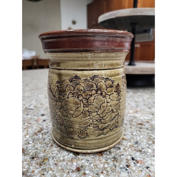 Vintage Hand-Made Pottery Glazed Kitchen Utensil Jar Spoons - SUE - Picture 2 of 8